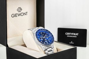 Zegarek Giewont Zegarek Męski Chronograph Sapphire Srebrno Niebieski GW3520-B3 7