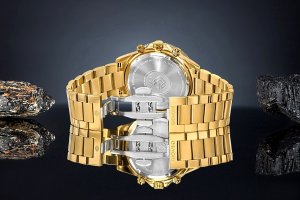 Zegarek Giewont Zegarek Męski Chronograph Sapphire Złoto Czarny GW3520-B4 5