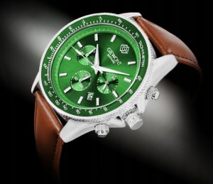 Zegarek Giewont Zegarek Męski Chronograph Sapphire Brązowo Zielony GW3520-A6 2