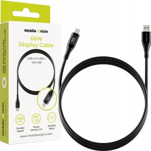 Kabel USB Mobile Origin USB-A - USB-C 1.5 m Czarny (MO-66WDC-CB1) 2