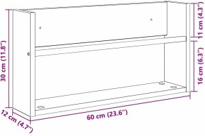 vidaXL Regał na gazety z półką wędzony dąb 60 x 12 x 30 cm 10