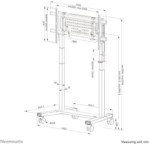 Neomounts FL55-975BL1 stojak do multimediów Czarny Płaski panel Karta multimedialna/wózek multimedialny 20