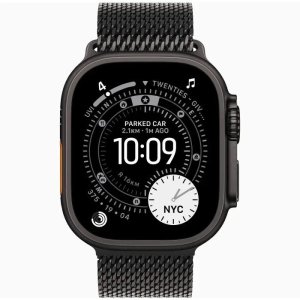 Smartwatch Apple Watch Ultra 3 GPS + Cellular 49mm Black Titanium / Titanium Milanese Loop L Czarny  (MF1T4QP/A) 2