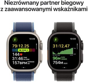 Smartwatch Apple Watch Ultra 3 GPS + Cellular 49mm Black Titanium / Titanium Milanese Loop L Czarny  (MF1T4QP/A) 4