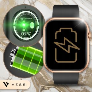 Smartwatch VESS SMARTWATCH ZEGAREK DAMSKI ZŁOTY WODOODPORNY SMS ROZMOWY PL MENU + 4 PASKI 11