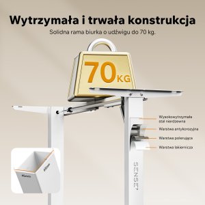Biurko SENSE7  Rama biurka elektrycznego Nojo Light Biała 13