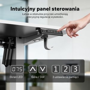 Biurko SENSE7  Rama biurka elektrycznego Nojo Light Biała 4