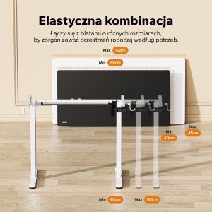 Biurko SENSE7  Rama biurka elektrycznego Nojo Light Biała 7