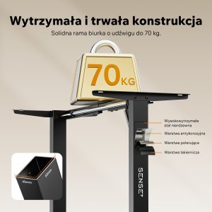 Biurko SENSE7 Rama biurka elektrycznego Nojo Light Czarna 13