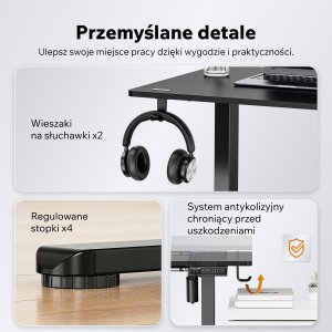 Biurko SENSE7 Rama biurka elektrycznego Nojo Light Czarna 6