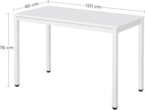 OSKAR Stół prostokątny do kuchni i biura TESSA 120x60 biały metalowe nogi 4
