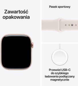 Smartwatch Apple Watch 11 GPS 42mm Rose Gold Alu Sport Band S/M Różowy (MEU04RK/A) 8