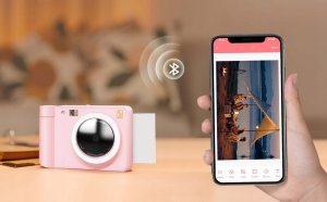 Aparat cyfrowy Impossible Aparat 5mp Natychmiastowy Wydruk Zink Bluetooth Led Lcd 2,8 Wkłady / Hanin Z1 / Niebieski 6