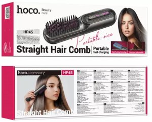 Szczotka prostująca Hoco Prostownica do włosów Hoco z grzebieniem HP45 szara 2