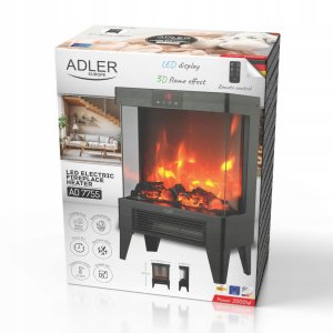 Adler AD 7755 Kominek elektryczny z pilotem 2000W 5905575910066 2