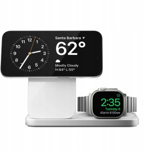 Ładowarka Nomad NOMAD Stand One Max - bezprzewodowa ładowarka Qi2, 25W do trzech urządzeń kompatybilna z MagSafe, 4 gen. (silver) 2