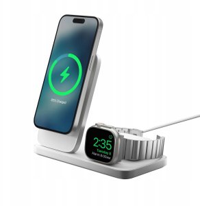Ładowarka Nomad NOMAD Stand One Max - bezprzewodowa ładowarka Qi2, 25W do trzech urządzeń kompatybilna z MagSafe, 4 gen. (silver) 3