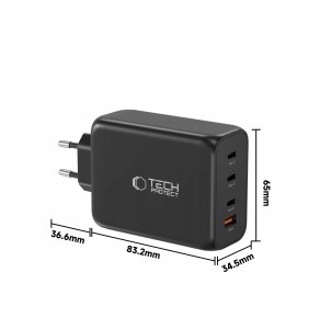 TECH-PROTECT NC200W-GAN 4-PORT NETWORK CHARGER PD 200W / QC3.0 BLACK 5