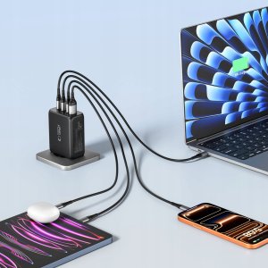 TECH-PROTECT NC200W-GAN 4-PORT NETWORK CHARGER PD 200W / QC3.0 BLACK 7