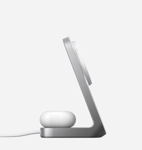 Ładowarka Nomad Goods Inc. NOMAD Stand One - bezprzewodowa ładowarka Qi2,2 25W do dwóch urządzeń kompatybilna z MagSafe, 4 gen. (silver) 3