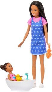 Lalka Barbie Mattel Skipper: Klub opiekunek - zestaw z bobasem i wanną do kąpieli (JJB43) 4