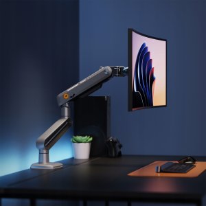 North Bayou F6-G Podświetlenie RGB Gamingowy mocny uchwyt biurkowy do dużych monitorów 32-60 cali 12