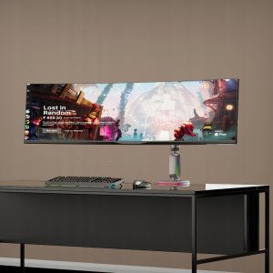 North Bayou F7-G Podświetlenie RGB Gamingowy mocny uchwyt biurkowy do dużych monitorów 32-60 cali 14