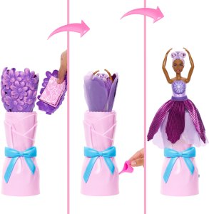 Lalka Barbie Mattel Petal Pop Kwiatowa niespodzianka Fioletowa stokrotka (JMF58) 2
