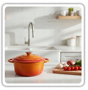 EMALIOWANY GARNEK ŻELIWNY 26cm 5L HAGE ORANGE 5