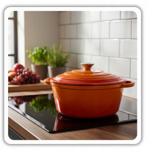 EMALIOWANY GARNEK ŻELIWNY 24cm 4L HAGE ORANGE 4