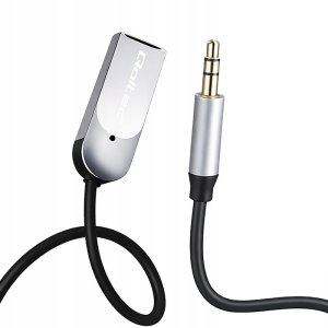 Transmiter FM Roxtone Qoltec Bezprzewodowy adapter odbiornik dźwięku Audio HiFi Home&Car| Bluetooth 6.0 | 2 x RCA | 1 x AUX 3.5mm| USB | Mikrofon 2