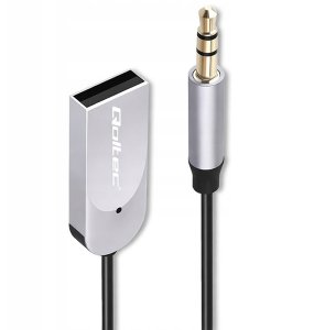 Transmiter FM Roxtone Qoltec Bezprzewodowy adapter odbiornik dźwięku Audio HiFi Home&Car| Bluetooth 6.0 | 2 x RCA | 1 x AUX 3.5mm| USB | Mikrofon 4