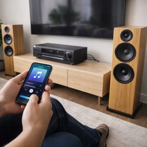 Transmiter FM Roxtone Qoltec Bezprzewodowy adapter odbiornik dźwięku Audio HiFi Home&Car| Bluetooth 6.0 | 2 x RCA | 1 x AUX 3.5mm| USB | Mikrofon 6