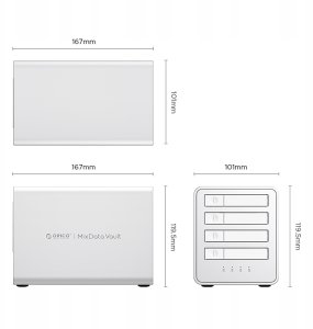Macierz dyskowa Orico Macierz dyskowa Orico 8848U4 DAS Series 4-zatokowa M.2 NVMe SSD - biała 2