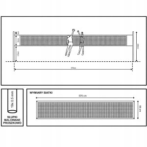 Enero ZESTAW DO SIATKÓWKI DELUXE 570x55x230CM 5W1 ENERO 6