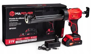 PISTOLET DO SILIKONU AKUMULATOROWY WYCISKACZ DO KLEJU MAS 2.0 AH MAPOWER 6