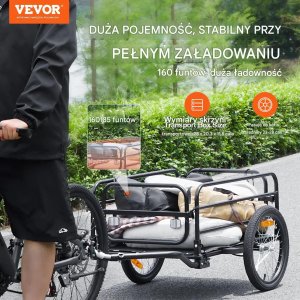 Przyczepka rowerowa 72.5 kg, składana, koła 40.6 cm, z hitch 5