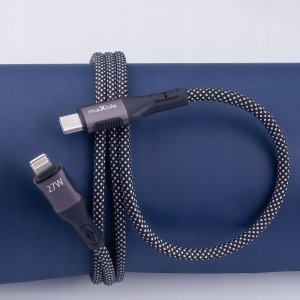 Maxlife kabel magnetyczny MXUC-11 USB-C - Lightning 1,0 m 27W czarny nylonowy 3
