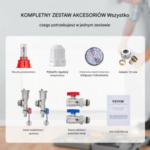 Tece Rozdzielacz ogrzewania podłogowego 12 obw. PEX 1/2 stal z adapterami 7
