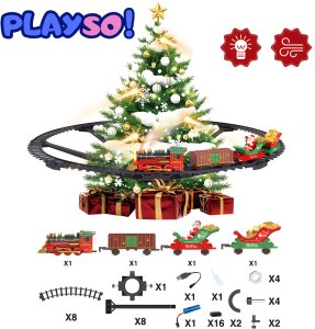 PlaySo Pociąg na choinkę Kolejka świąteczna 288cm PlaySo 699-128A 12