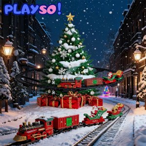 PlaySo Pociąg na choinkę Kolejka świąteczna 288cm PlaySo 699-128A 2
