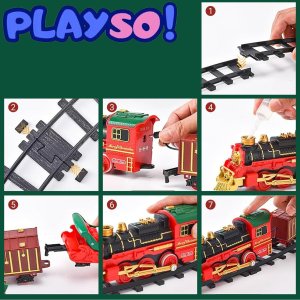 PlaySo Pociąg na choinkę Kolejka świąteczna 288cm PlaySo 699-128A 6