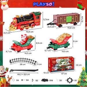 PlaySo Pociąg na choinkę Kolejka świąteczna 288cm PlaySo 699-128A 9
