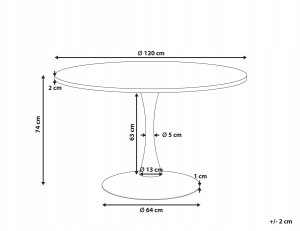 Beliani Stół do jadalni BOCA Biały 120 cm 120 cm 2