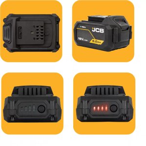 JCB Professional 18V Szlifierka Mimośrodowa 125mm Dual Charger Bateria 5Ah 13