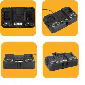 JCB Professional 18V Szlifierka Mimośrodowa 125mm Dual Charger Bateria 5Ah 14
