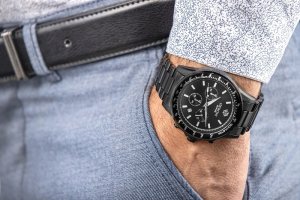 Zegarek Męski Giewont Chronograph Sapphire Czarny GW3520-B1 4