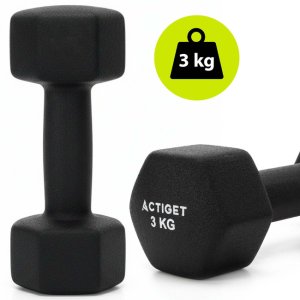 Hantle na stojaku zestaw 6 szt. obciążenia 1 kg, 2 kg, 3 kg do fitnessu, treningu domowego UNIWERSALNY 3