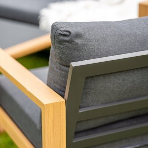 kontrast Zestaw Mebli Ogrodowych DUISBURG Sofa Fotel Stolik ANTRACYT / BRĄZOWY 6
