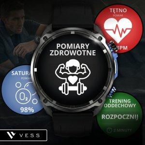 Smartwatch VESS SMARTWATCH MĘSKI ZEGAREK GPS WODOODPORNY ROZMOWY MENU PL 860MAH BLUETOOTH 11